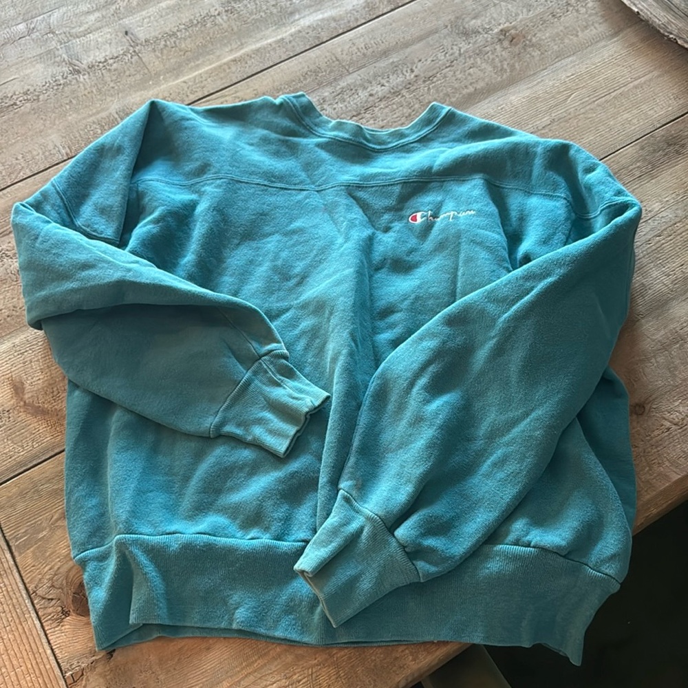 Vintage retro champion teal sweater